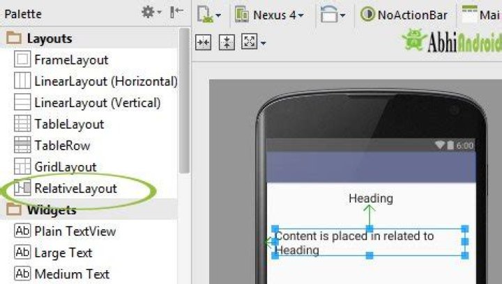 How do I use RelativeLayout code in Android?