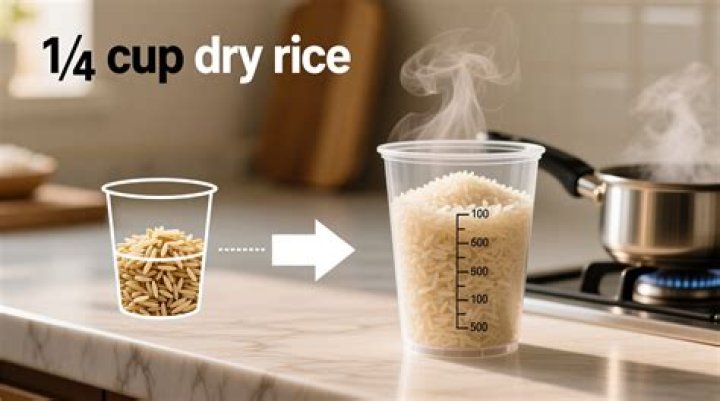 How much does half a cup of dry rice make?