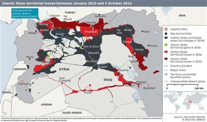 How much territory does ISIS control now?