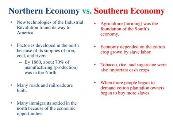 How were the North and South economies connected?