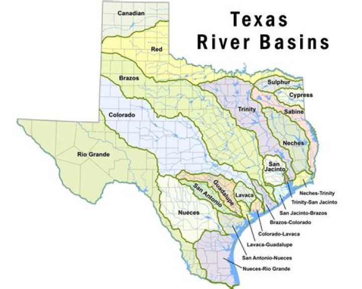 What are the 10 major rivers in Texas?