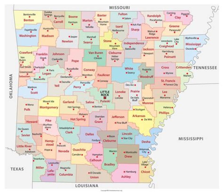 What are the 5 major cities of Arkansas?