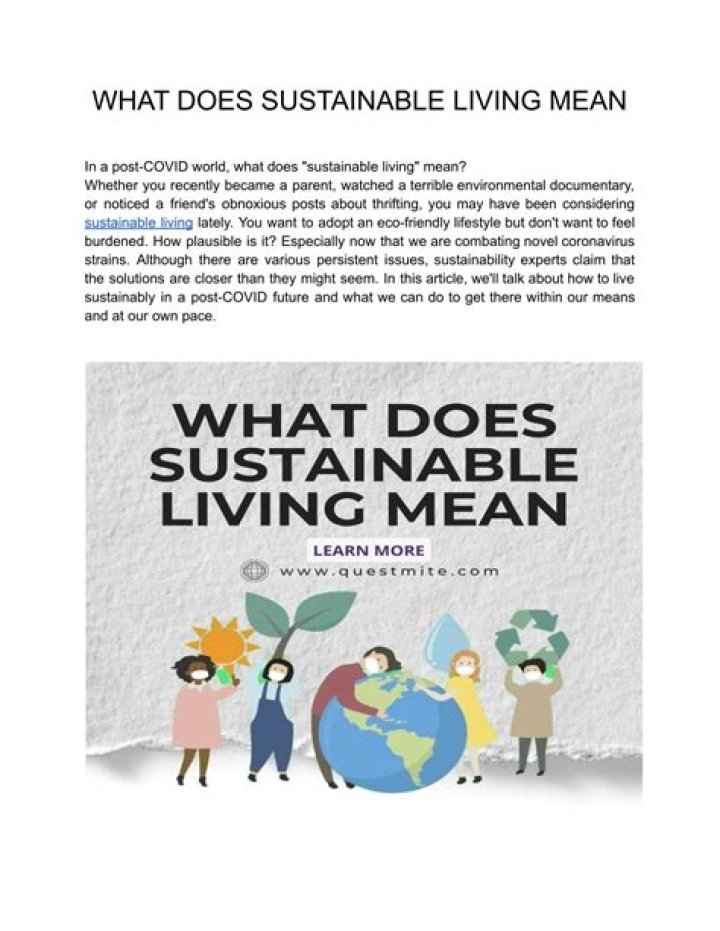 What does sustainable living mean?