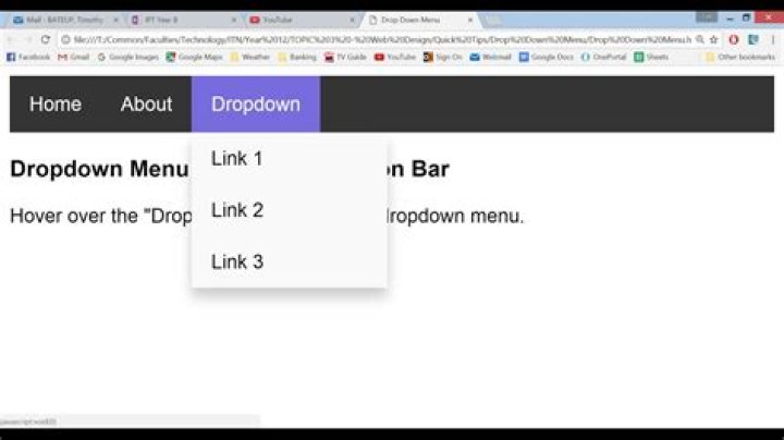What is drop down in HTML?